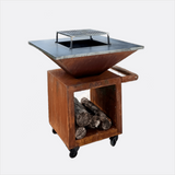 Brasero Roulettes Corten 85