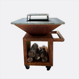 Brasero Roulettes Corten 85