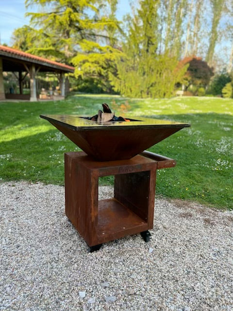Brasero Roulettes Corten 85 Pyro