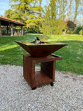 Brasero Roulettes Corten 85 Pyro